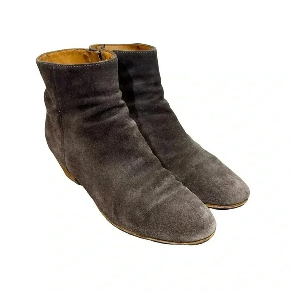 Woman by Common Projects Suede Zipper Ankle Boots in Charcoal Sz:39 - Picture 2 of 10
